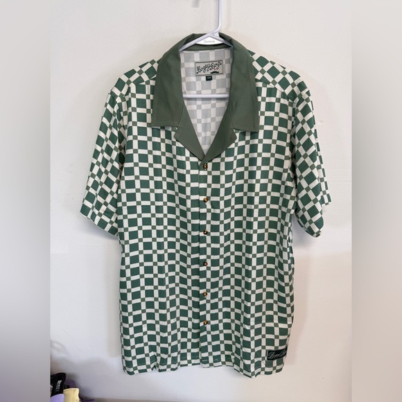 Bogey Boys Green Tile Short Sleeve Button Up Shirt Size Small - Picture 1 of 5